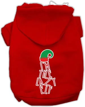 Mirage Pet 62-149 MDRD Lazy Elf Screen Print Pet Hoodie, Red - Med