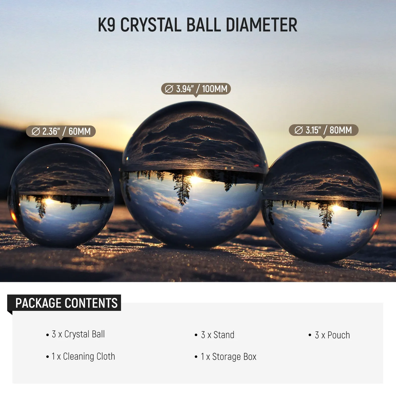 NEEWER 3 Pack K9 Crystal Ball for Lens