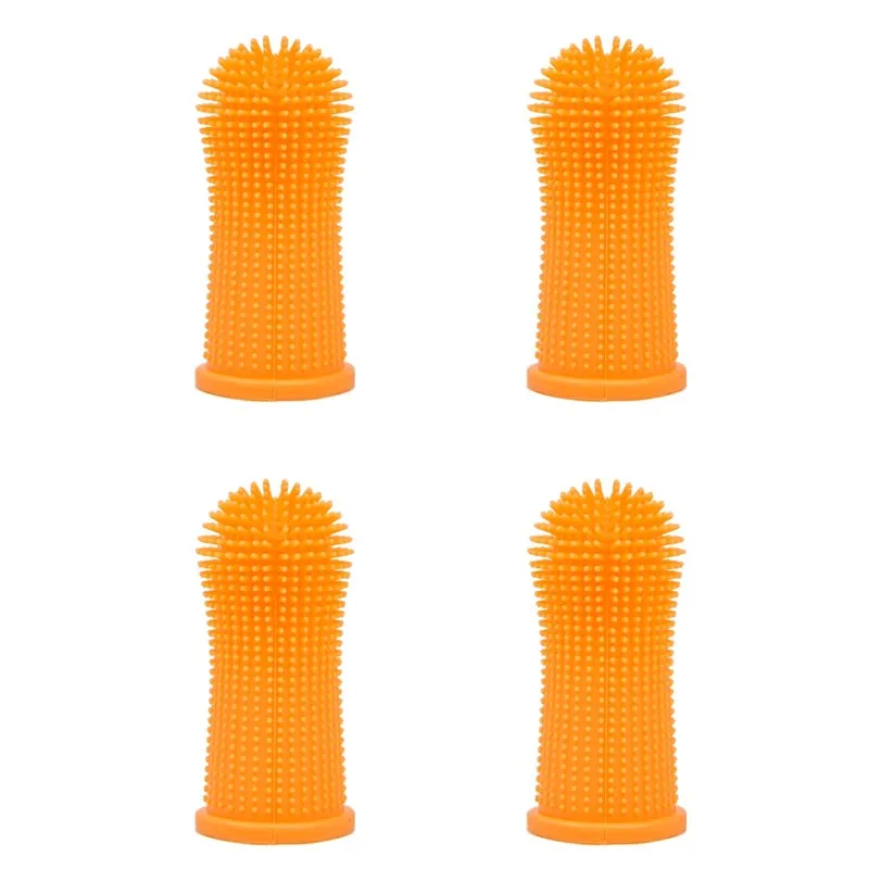 olchi orange finger toothbrushes 4 pack