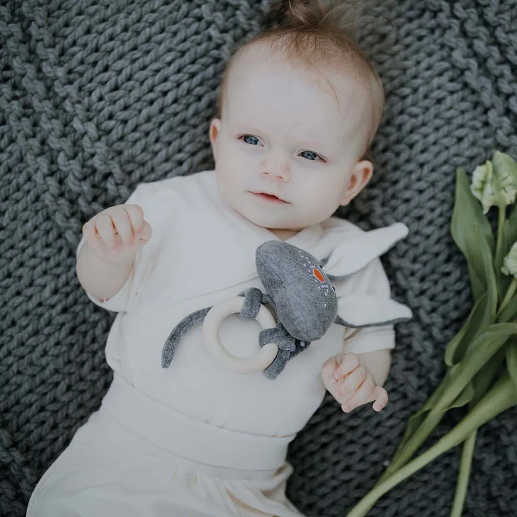 Organic rattle with teether BUNNY