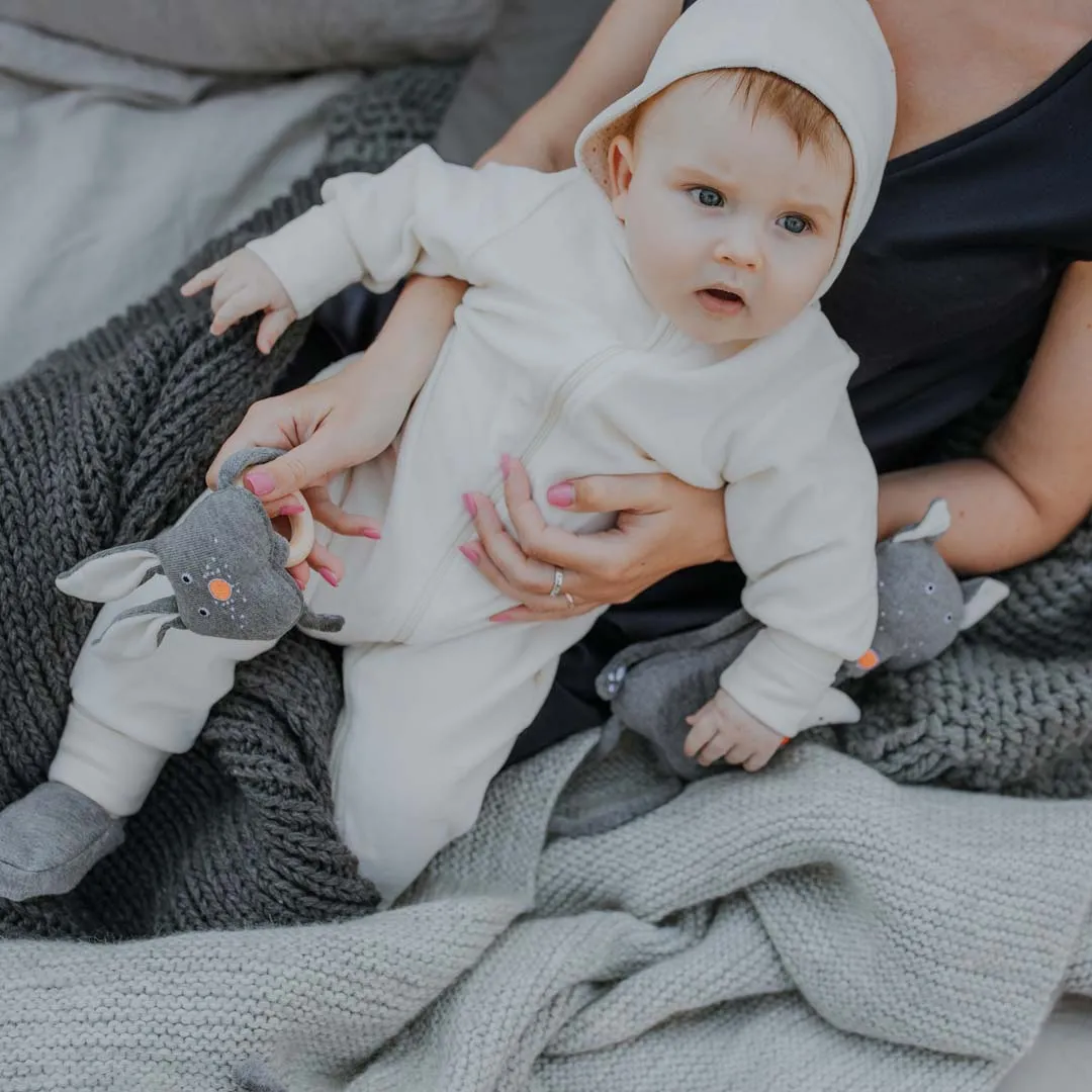 Organic rattle with teether BUNNY