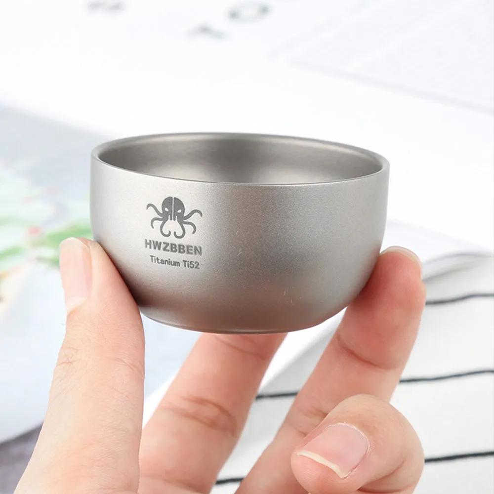 Outdoor Camping Pure Titanium Double Layer Insulation Teacup/Coffeecup