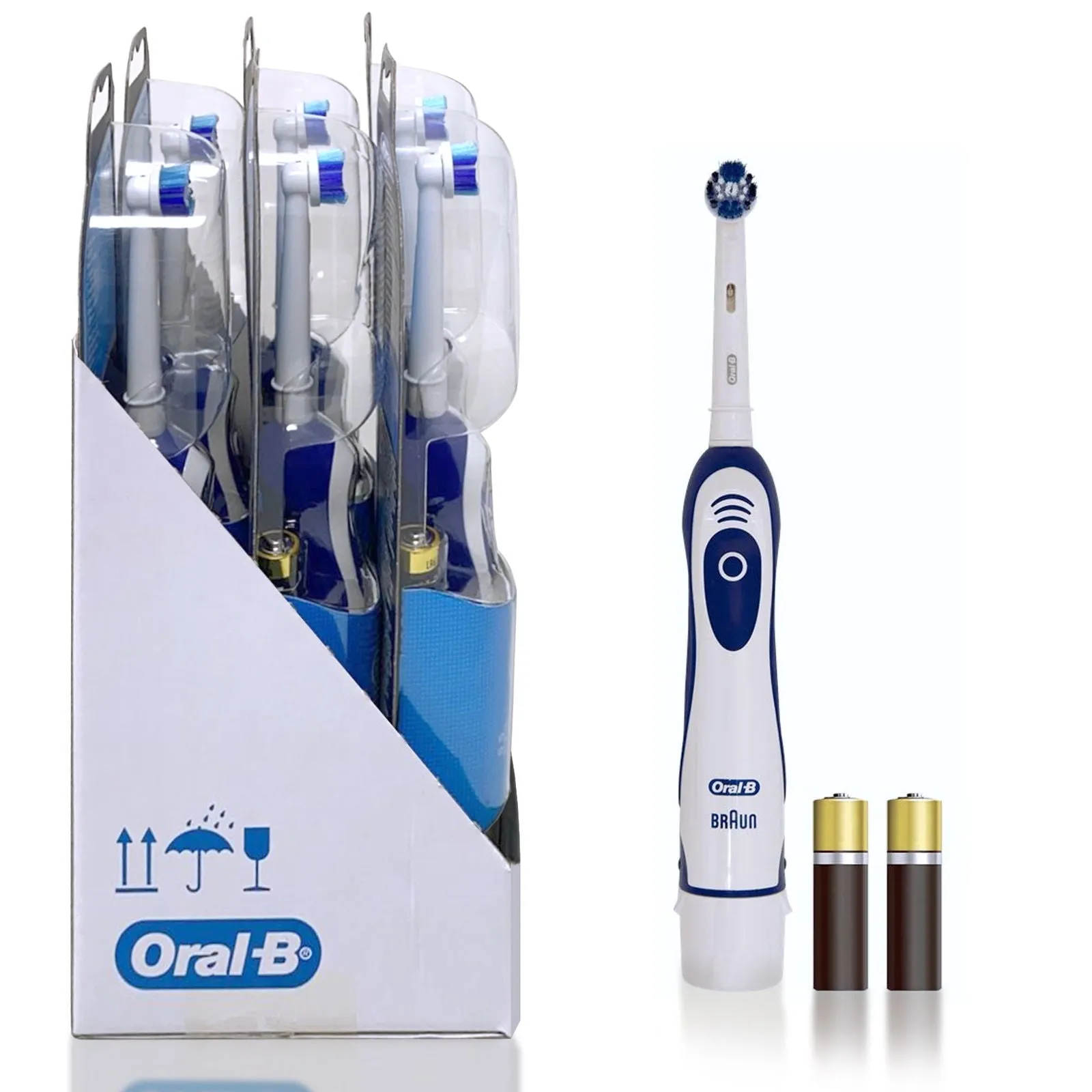 Pack of 6 Oral-B Pro-Expert Battery Toothbrush with 2D Cleaning, Blue & White