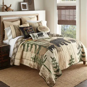 Painted Bear 3-Piece Quilted Bedding Set - King