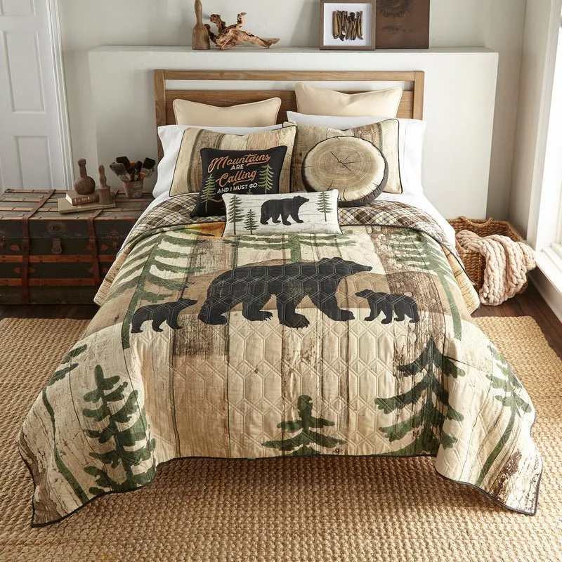 Painted Bear 3-Piece Quilted Bedding Set - King