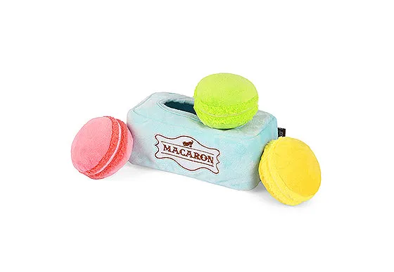 P.L.A.Y. Pup Cup Cafe Squeaky Plush Dog toys, Mutt-a-rons