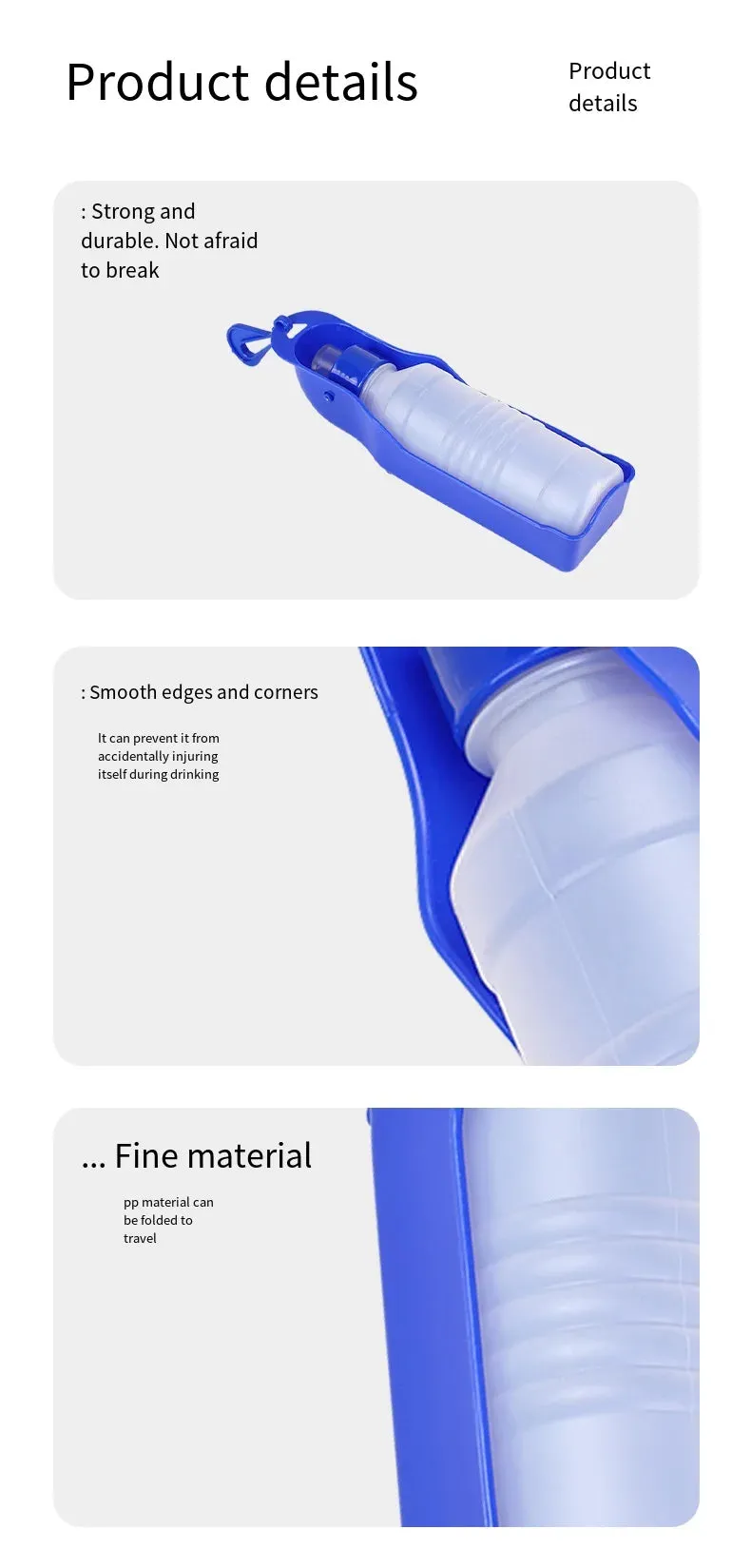 Portable Foldable Water Bottle for Dogs, 250ml