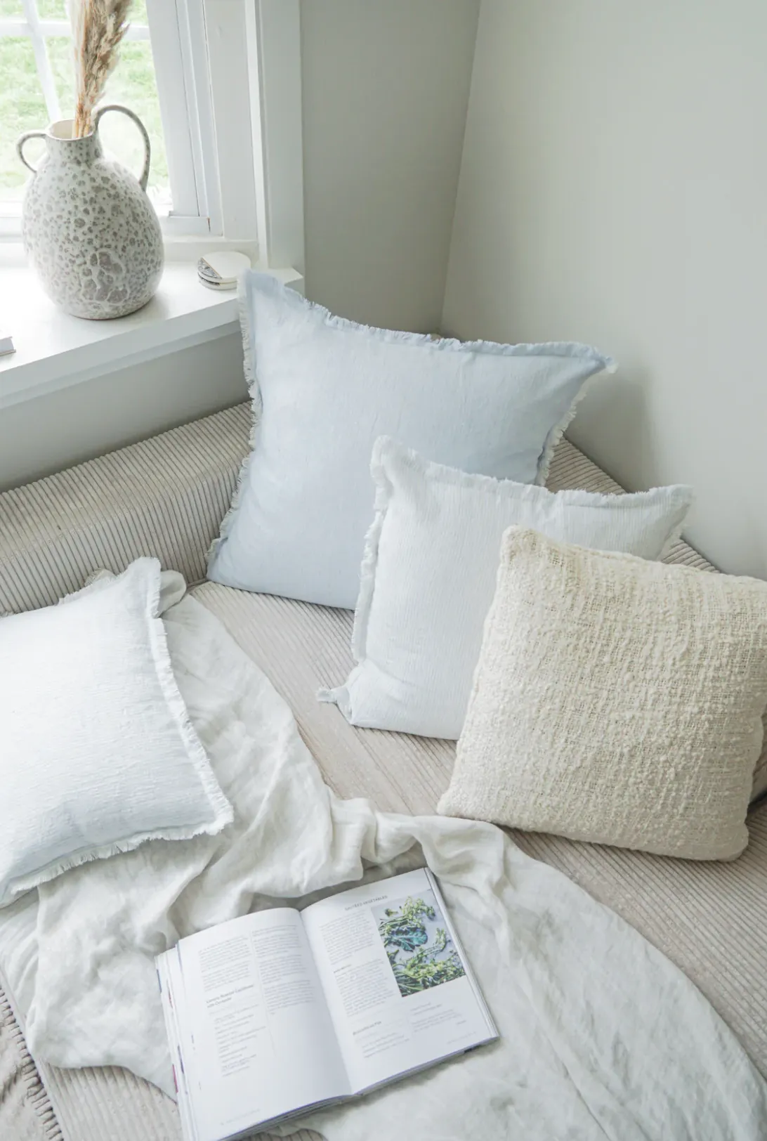 Sky Blue Linen Pillows