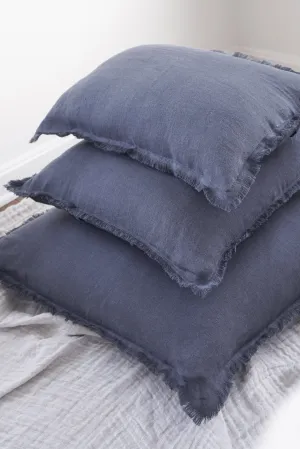 So Soft Navy Blue Linen Pillow