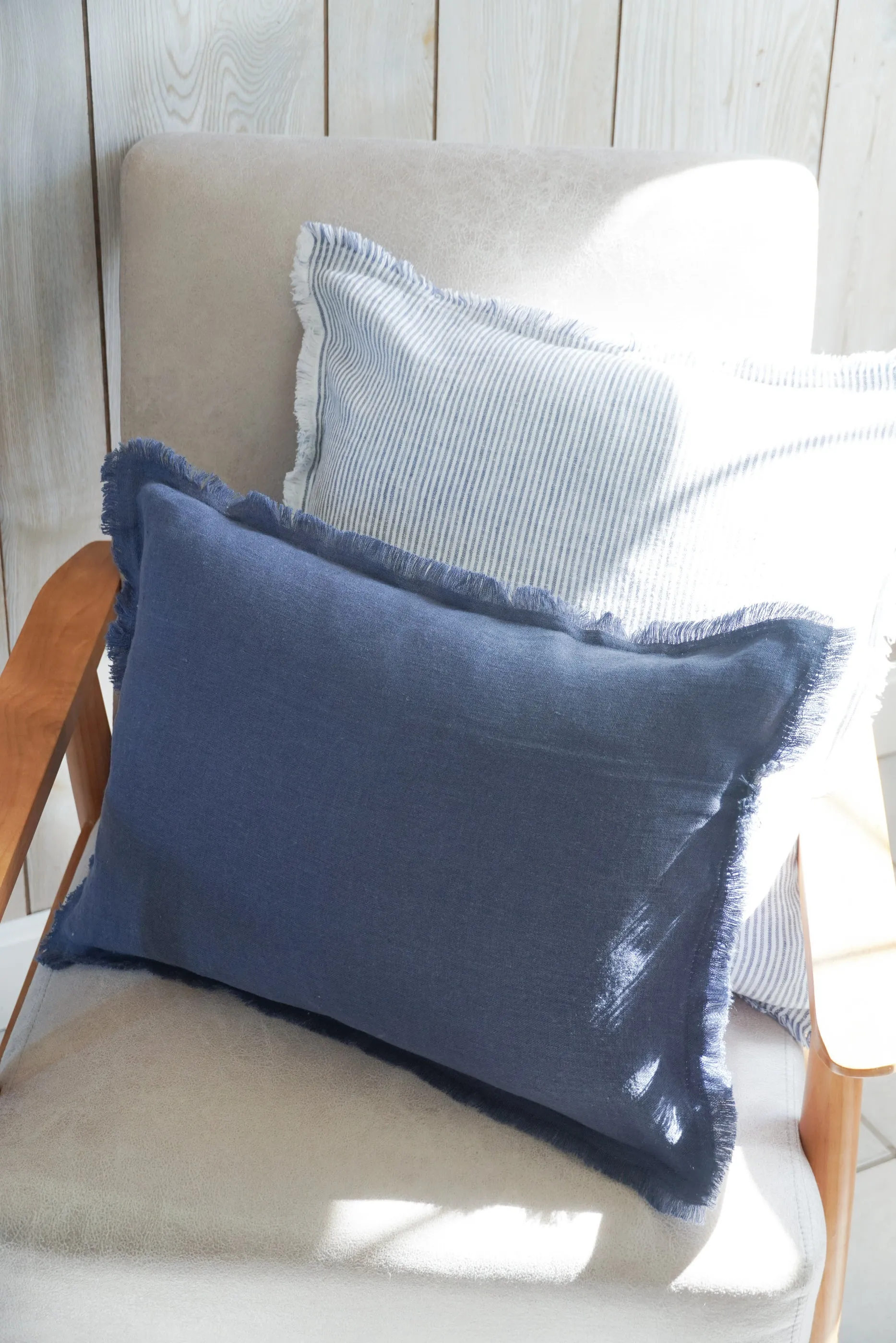 So Soft Navy Blue Linen Pillow