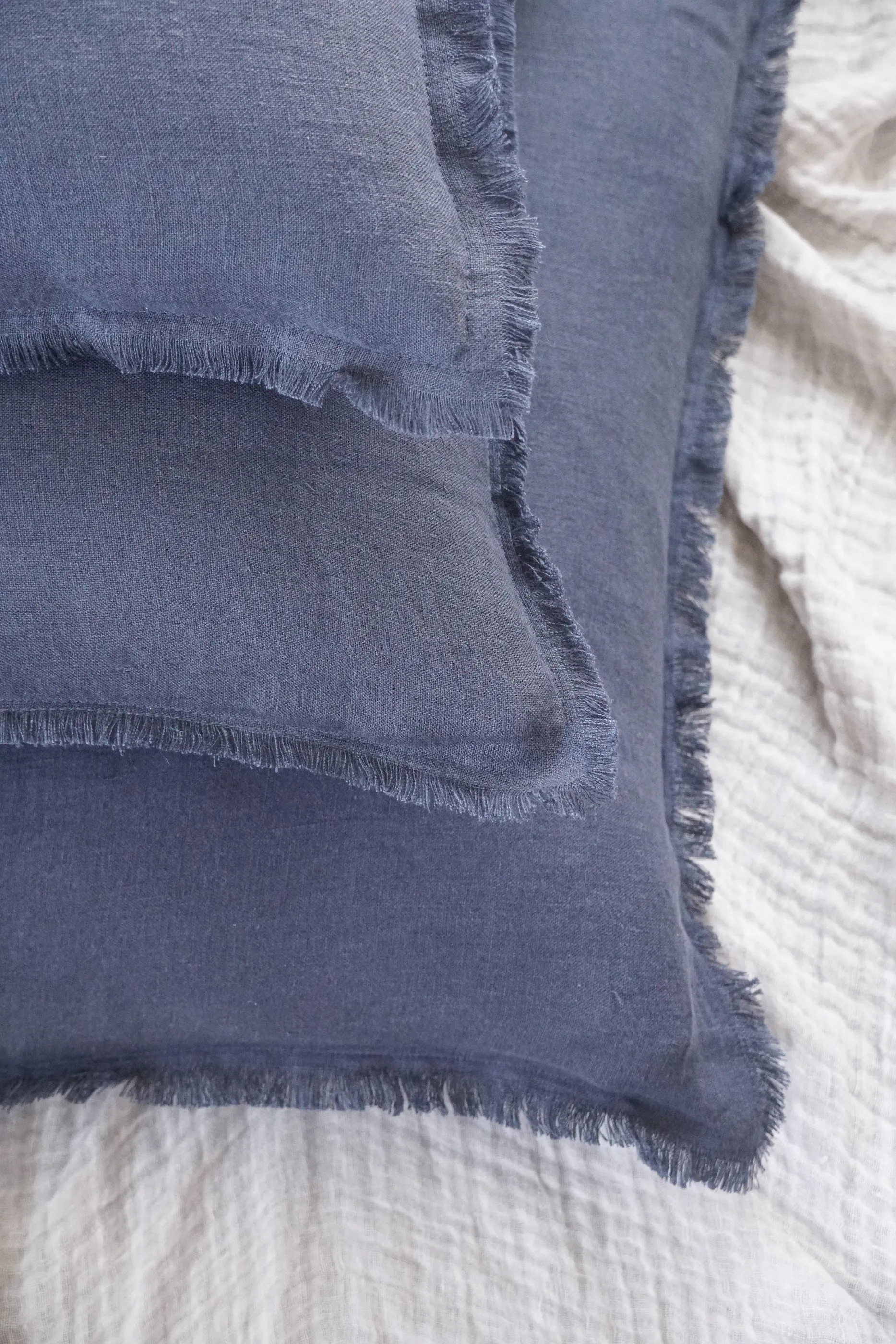 So Soft Navy Blue Linen Pillow