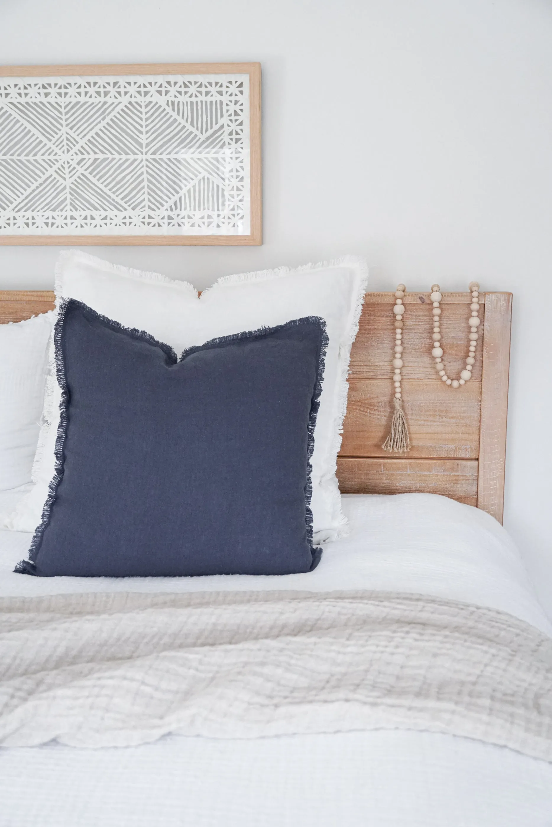 So Soft Navy Blue Linen Pillow