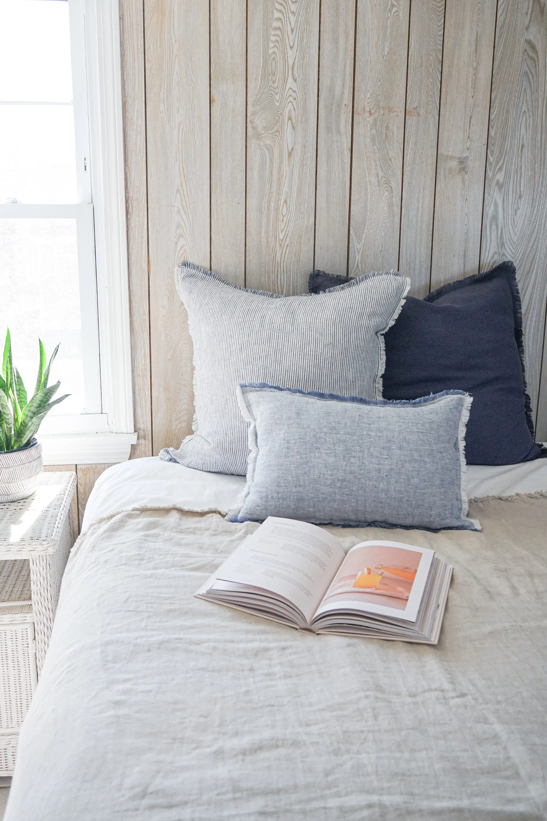 So Soft Navy Blue Linen Pillow