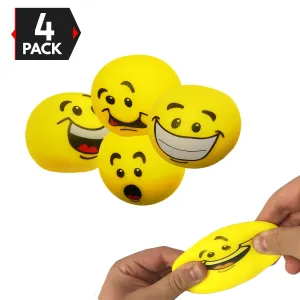 Stress Balls - Emoticon Sensory Stress Reliever Fidget Toy Stretch Ball for ADD / ADHD - 4 Pack