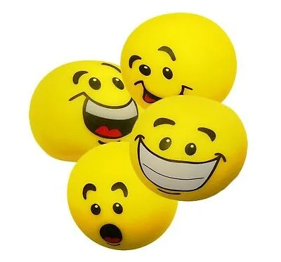 Stress Balls - Emoticon Sensory Stress Reliever Fidget Toy Stretch Ball for ADD / ADHD - 4 Pack