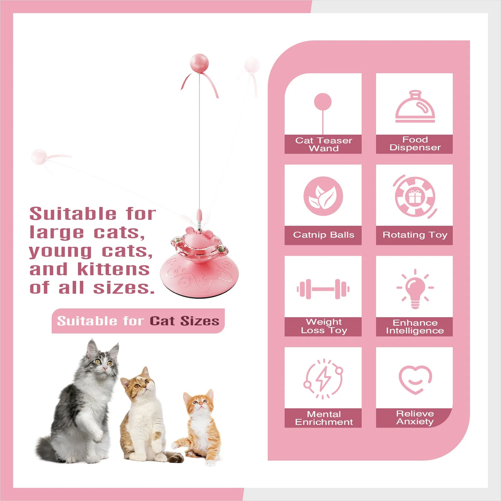 TACKDG Apple Pie Food Dispensing Cat Toy Kitten Kitty Treat/Food Puzzles Feeder Dispenser