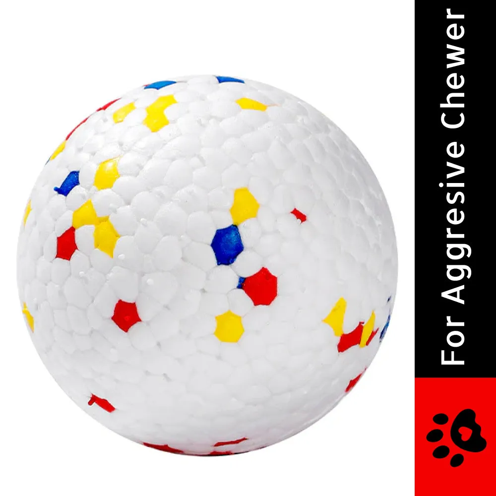 Talking Dog Club Bloom Ball Indestructible Heavy Chew Toy for Dogs (White)