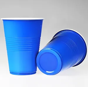 Tickles Beer Pong Glasses with Free Ping Pong Balls Set, Easy Grip Reusable Drinking Party Cups for Iced Tea, Punch, Cocktail, Couple, Ladies Games (Set of 20 with Ball; Color: Blue)