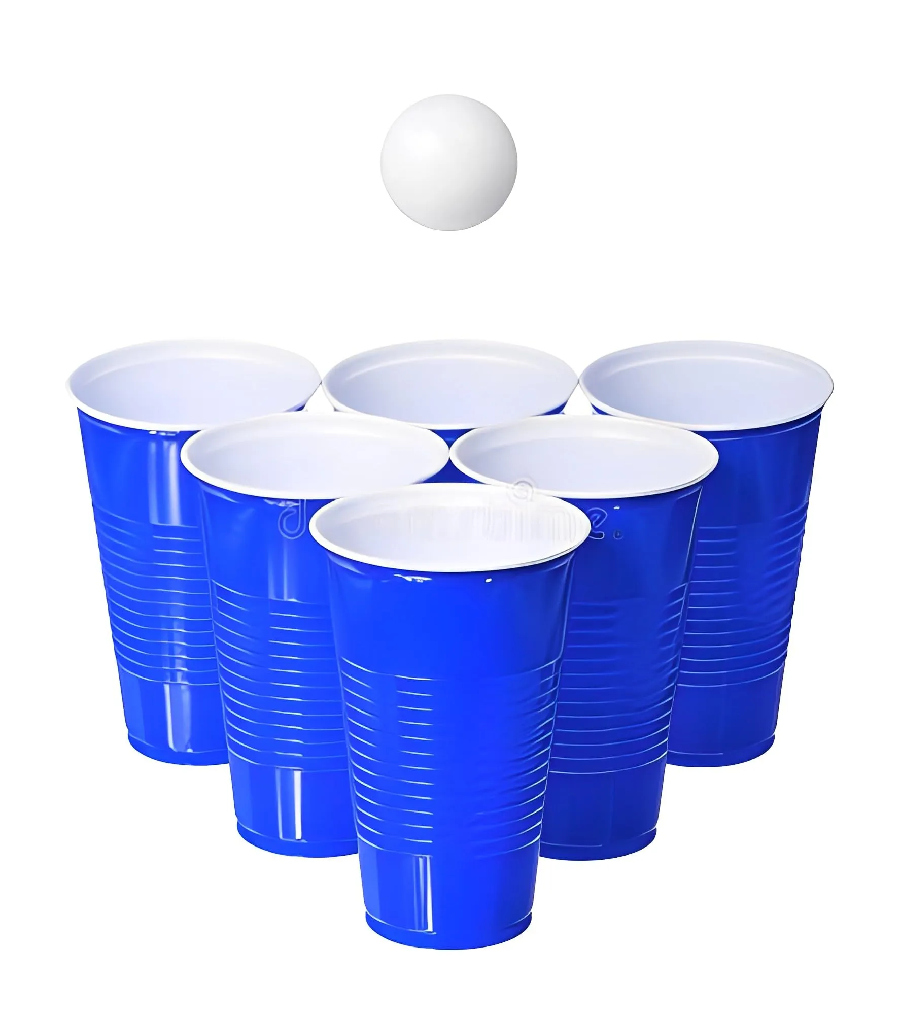 Tickles Beer Pong Glasses with Free Ping Pong Balls Set, Easy Grip Reusable Drinking Party Cups for Iced Tea, Punch, Cocktail, Couple, Ladies Games (Set of 20 with Ball; Color: Blue)