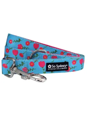 Tulip Hot Pink Floral Blue Pretty & Bright Springtime Leash