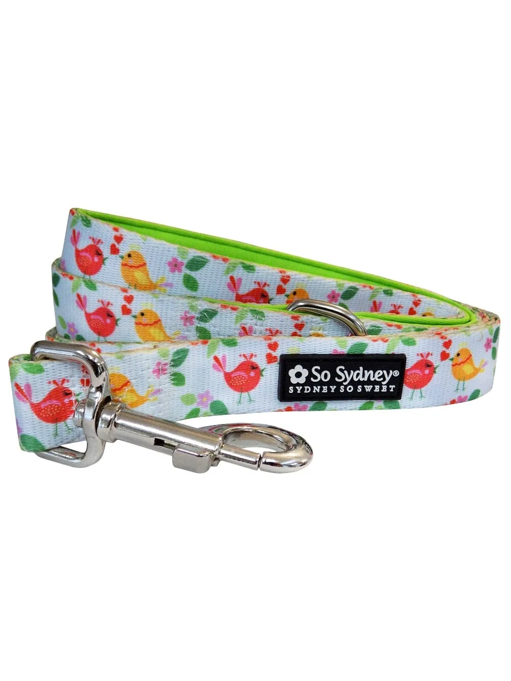 Tweet Birds Green & Blue Fun & Bright Summer Dog Leash