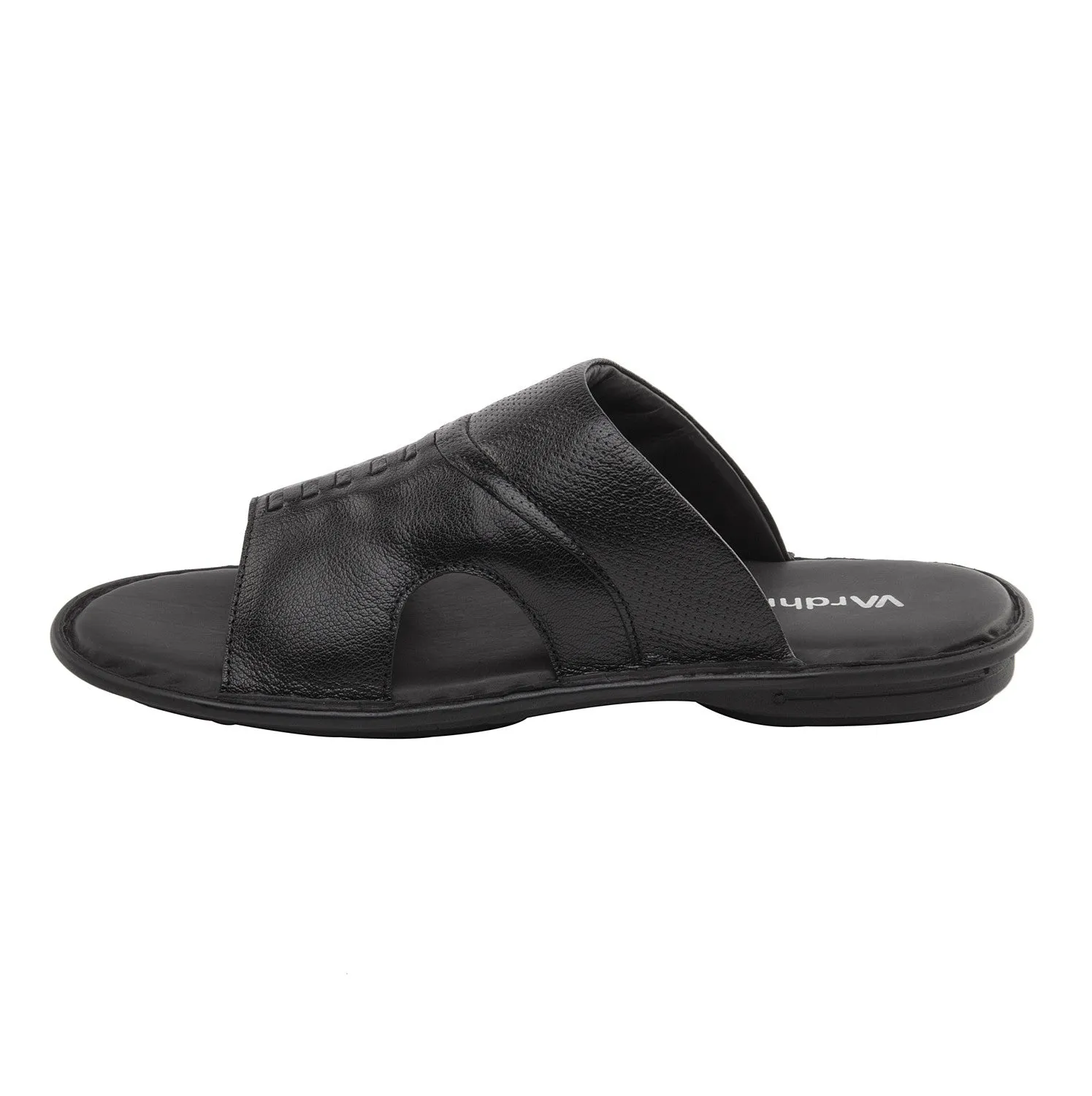 Vardhra Men 100% Genuine Leather - Slippers - Black