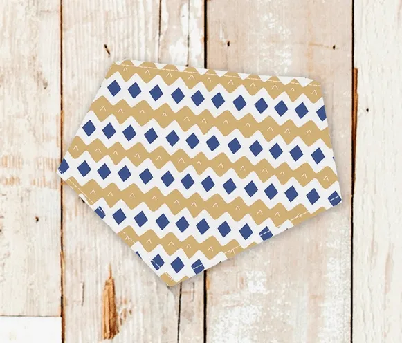 Winter Blue & Gold Dog Bandana